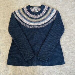 Vintage Tiara Cable Knit Full Zip Cardigan Sweater Size S